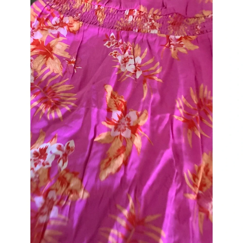 The Childrens Place Girls Pink Tropical Floral Smocked Maxi Dress Size M 7/8 NWT